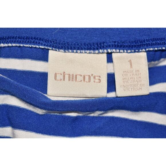 CHICO'S‎ $79 Tinley Blue & White Striped Maxi Skirt Chico's 1 / US Medium - Picture 4 of 4